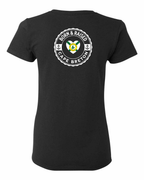 Born and Raised Heart Flag CB Left Chest and Back Women's Tee