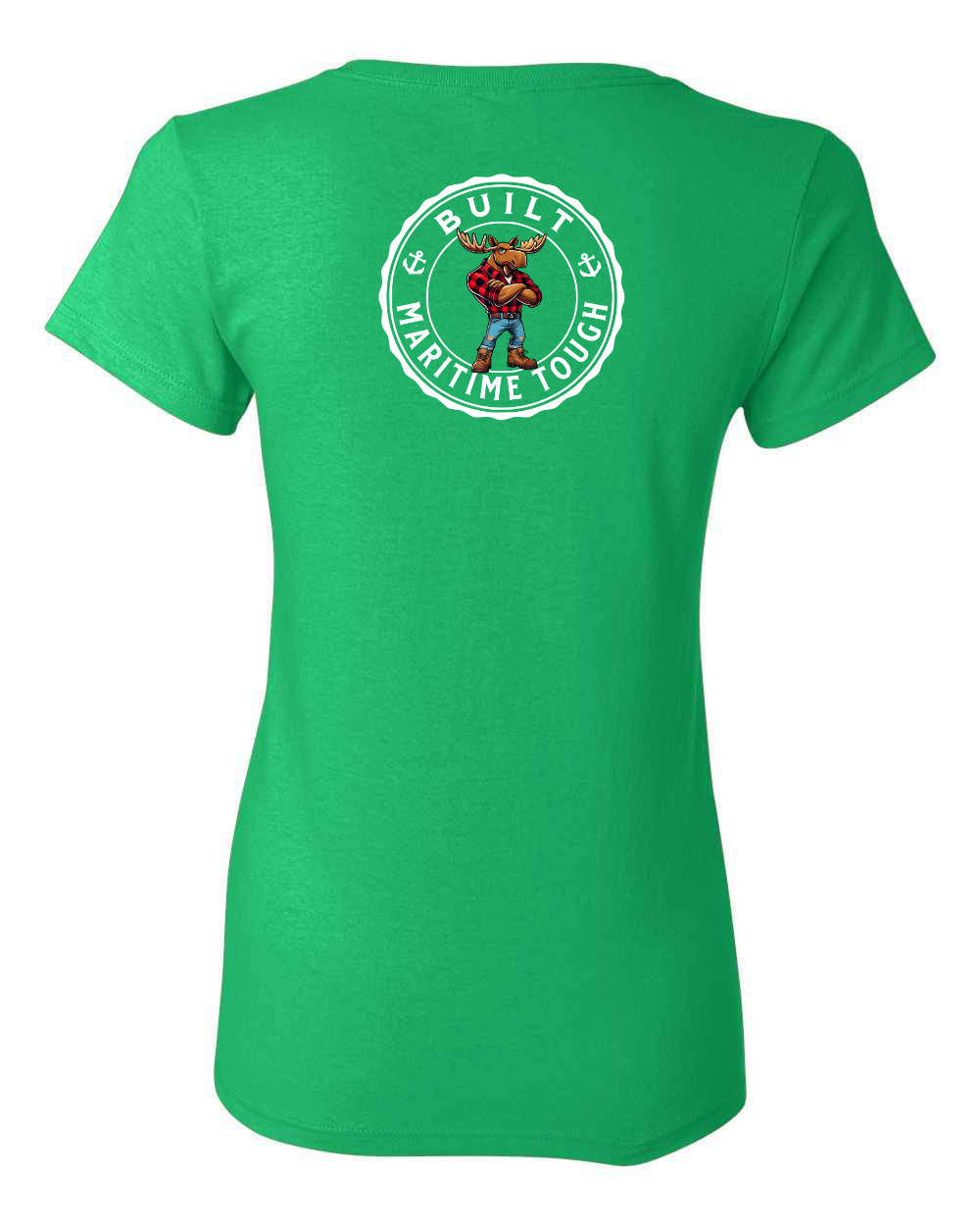 Built Maritime Tough Moose Left Chest And Back Women's Tee