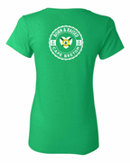 Born and Raised Heart Flag CB Left Chest and Back Women's Tee