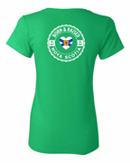 Born and Raised Heart Flag NS Left Chest and Back Women's Tee