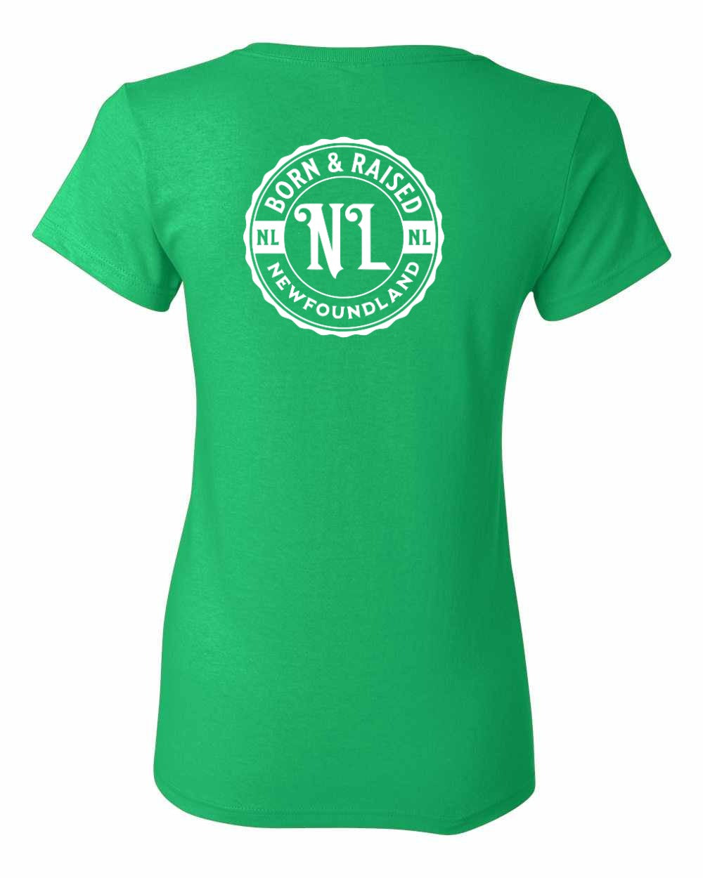 Born & Raised NFLD Left Chest and Back Women's Tee