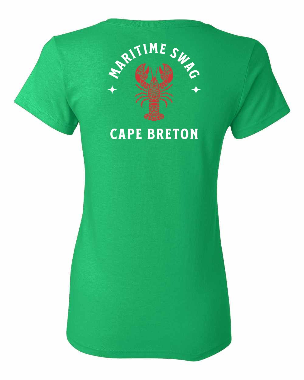 Maritime Swag Cape Breton Mandala Red Lobster Left Chest and Back Women's Tee