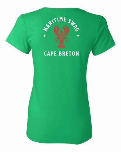 Maritime Swag Cape Breton Mandala Red Lobster Left Chest and Back Women's Tee