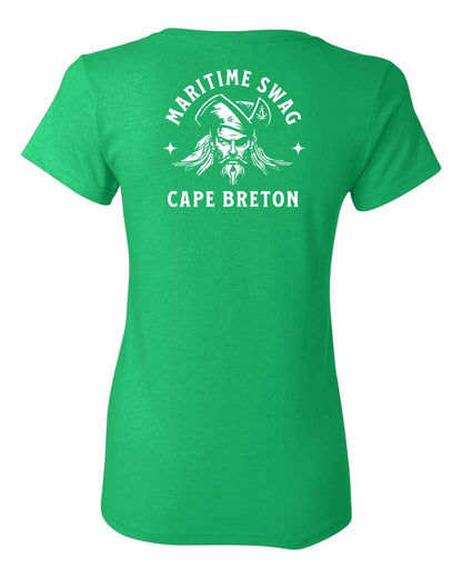 Maritime Swag Cape Breton Pirate Left Chest and Back Women's Tee