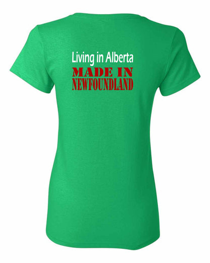 Living Alberta Made in Newfoundland Left Chest and Back Women's Tee