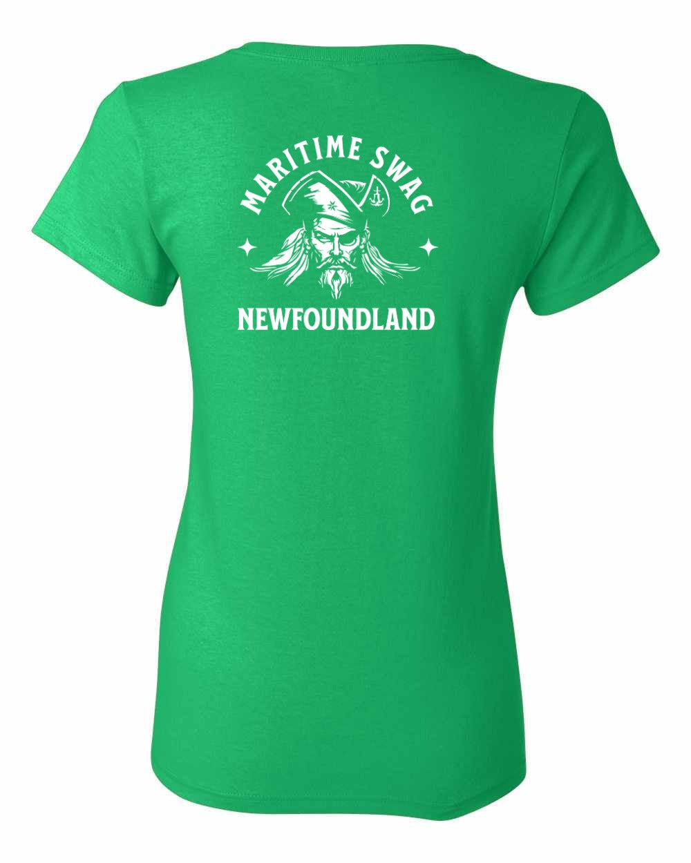 Maritime Swag NFLD Pirate Left Chest and Back Women's Tee