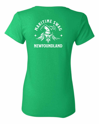 Maritime Swag Newfoundland Pirate Left Chest and Back Women's Tee