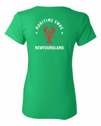 Maritime Swag NFLD Mandala Red Lobster Left Chest and Back Women's Tee