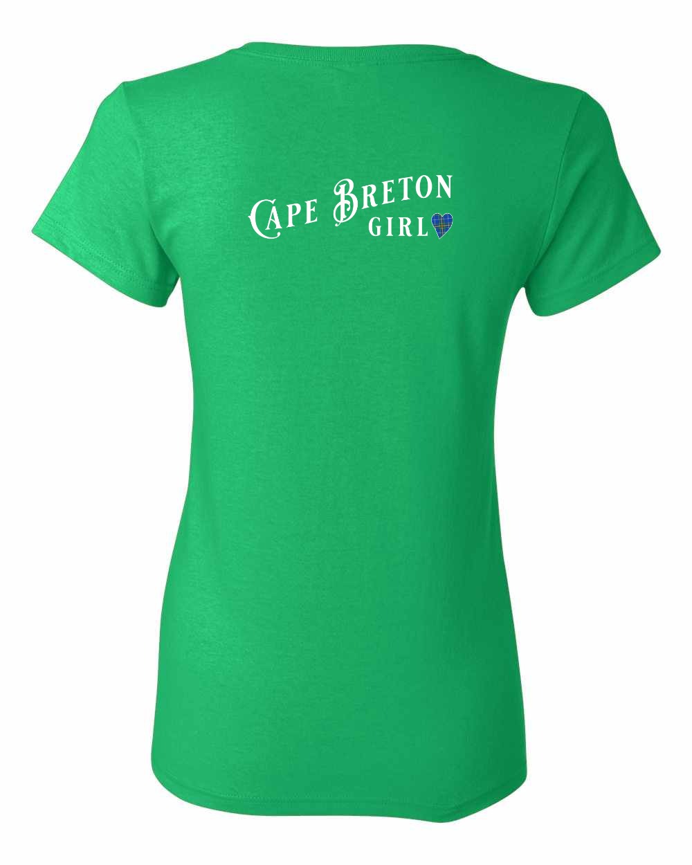 Cape Breton Girl Tartan Left Chest and Back Women's Tee