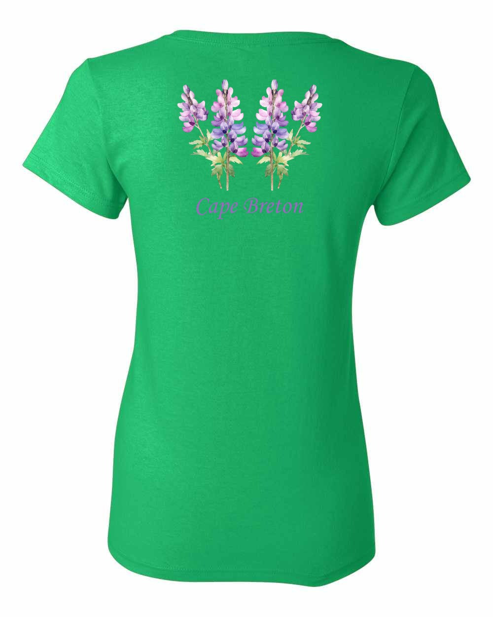 Cape Breton Lupin Left Chest and Back Women's Tee