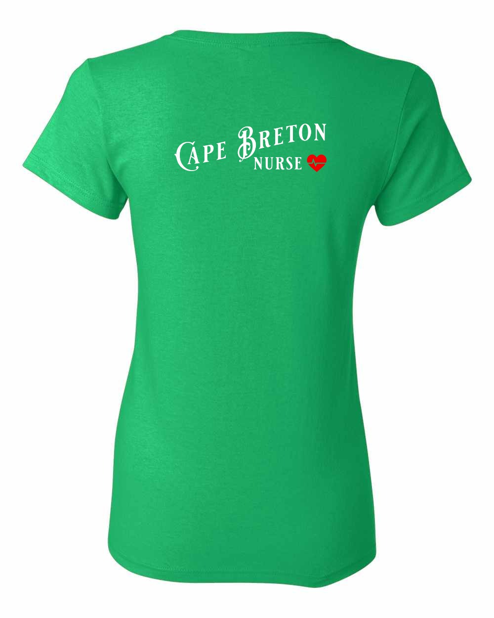 Cape Breton Nurse Left Chest and Back Women's Tee