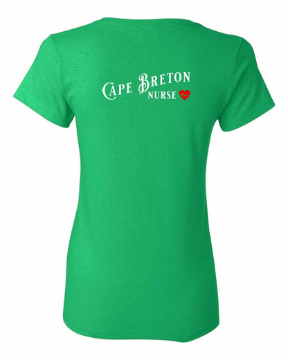 Cape Breton Nurse Left Chest and Back Women's Tee