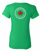 Canadian Strong Leaf Left Chest and Back Women's Tee - Gildan Canada (sewn Internationally)