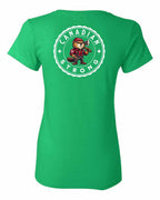 Canadian Strong Beaver Left Chest and Back Women's Tee - Gildan Canada (sewn Internationally)