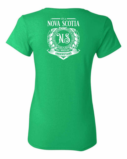 It's  A Nova Scotia Thing Left Chest and Back womens-tee