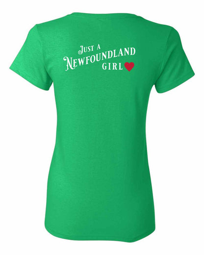 Just a Newfoundland Girl Left Chest and Back Women's Tee