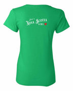 Just a NS Girl Red Heart Left Chest and Back Women's Tee
