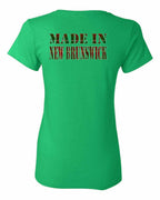 Made In NB ( Tartan Lettering) Left Chest and Back Women's Tee