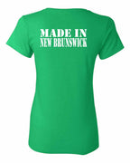 Made In NB ( White Lettering) Left Chest and Back Women's Tee