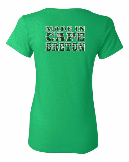 Made In Cape Breton Tartan Left Chest and Back Women's Tee