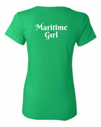 Maritime Girl Heart Dot Left Chest & Back Women's Tee