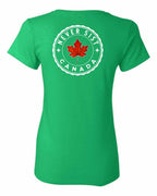 Never 51st Leaf Left Chest And Back Women's Tee - Gildan Canada (sewn Internationally)
