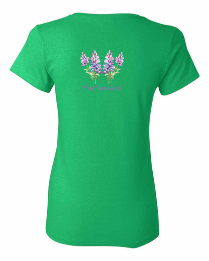 Newfoundland Lupins Left Chest and Back Women's Tee