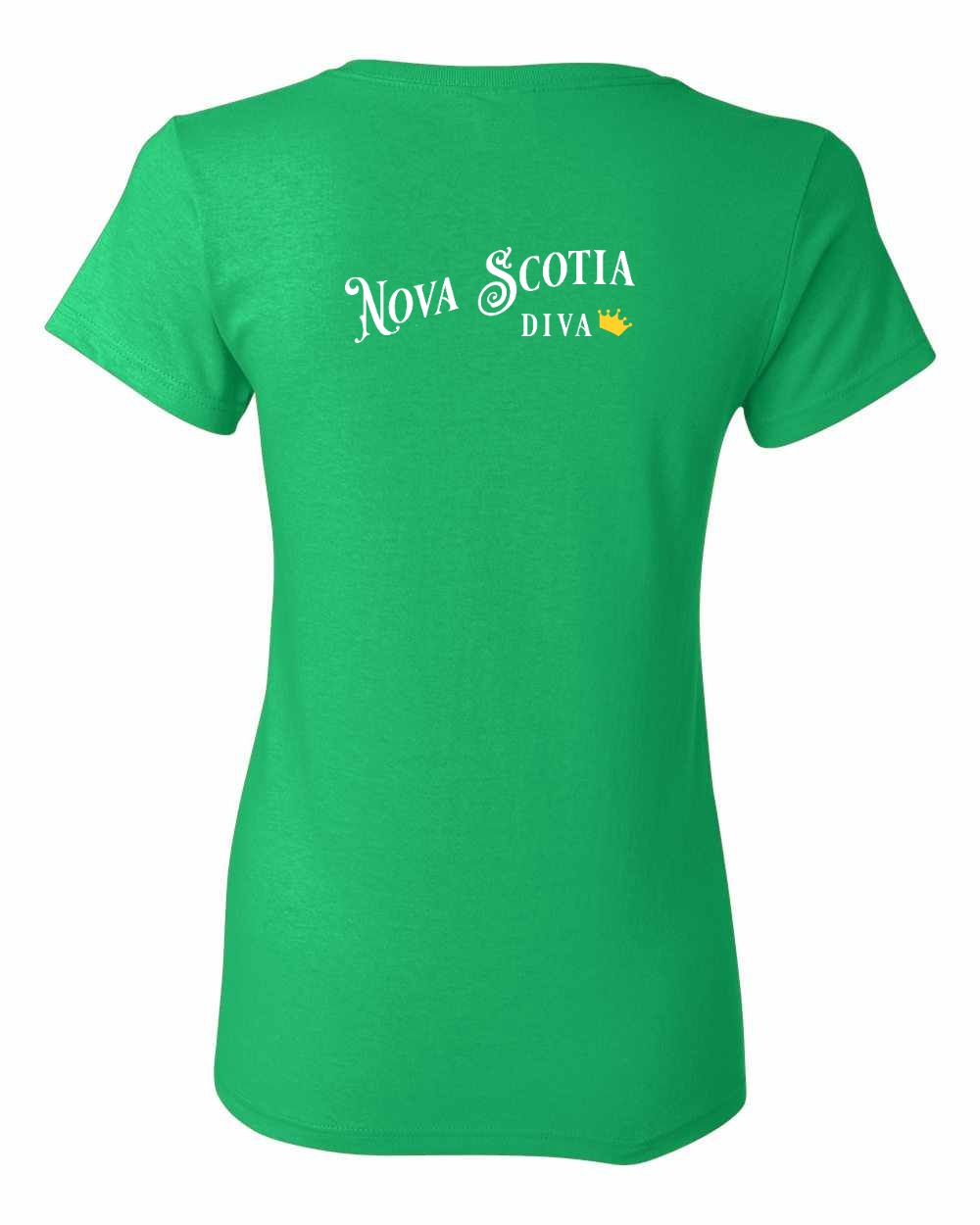 Nova Scotia Diva Left Chest and Back womens-tee