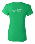 NS Girl Red Heart Left Chest and Back Women's Tee