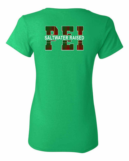 Prince Edward Island Saltwater Raised Left Chest and Back Women's Tee