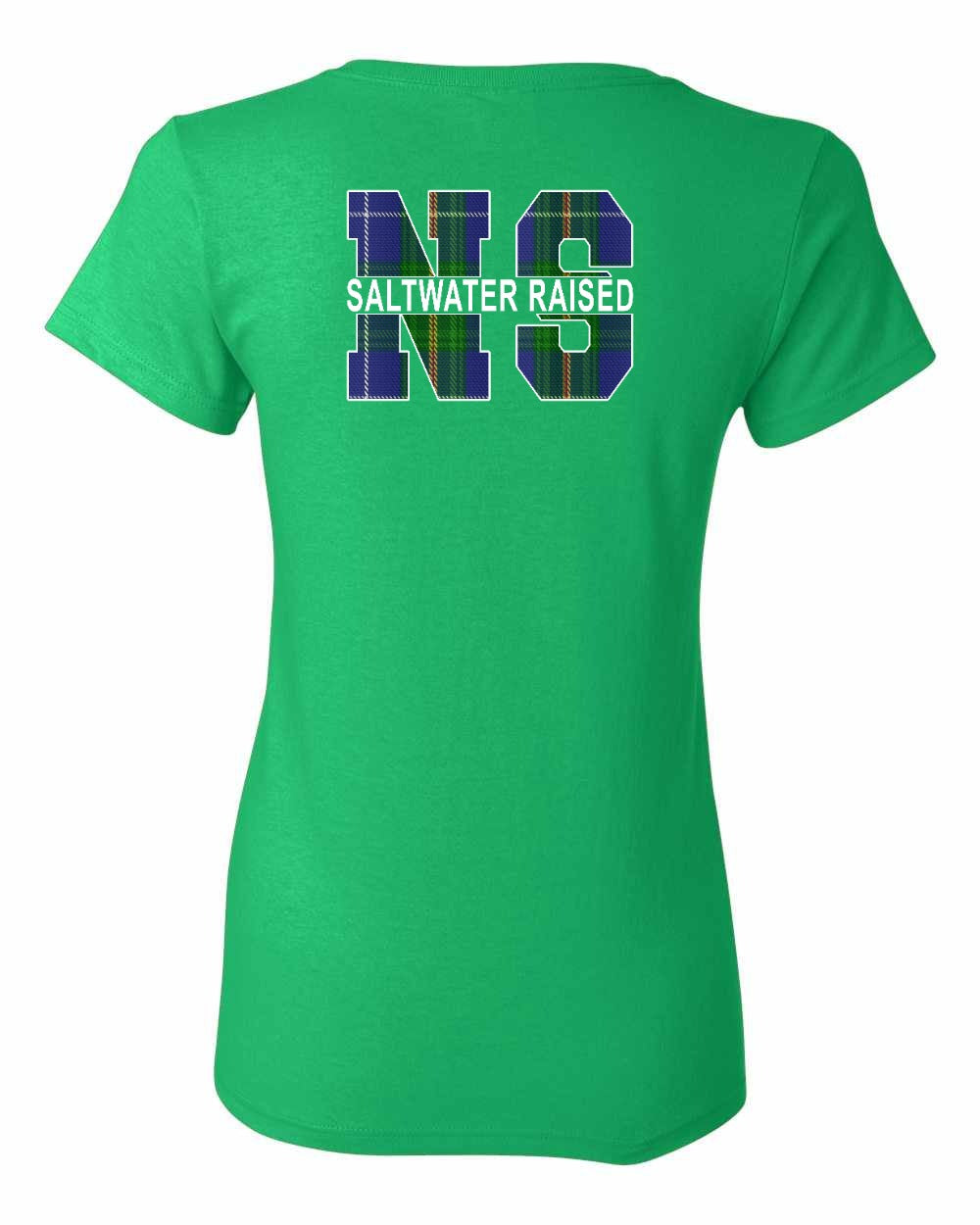 Saltwater Raised Left Chest and Back womens-tee
