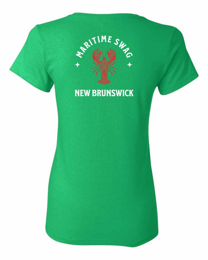 Maritime Swag New Brunswick Mandala Red Lobster Left Chest and Back Women's Tee