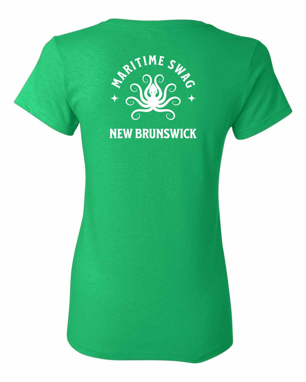 Maritime Swag New Brunswick Octopus Left Chest and Back Women's Tee