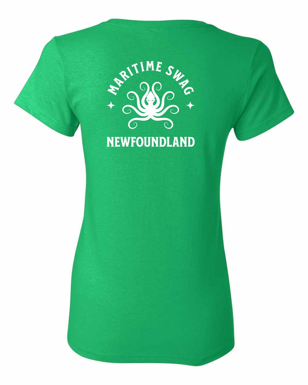 Maritime Swag Newfoundland Octopus Left Chest and Back Women's Tee