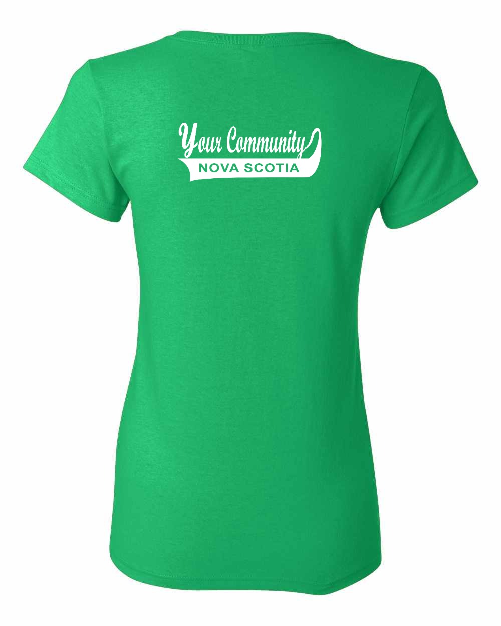 Your Community Swoop (Nova Scotia) Left Chest and Back womens-tee