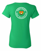Born and Raised Heart Flag NB Left Chest and Back Women's Tee