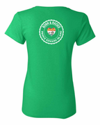 Born and Raised Heart Flag PEI Left Chest and Back Women's Tee