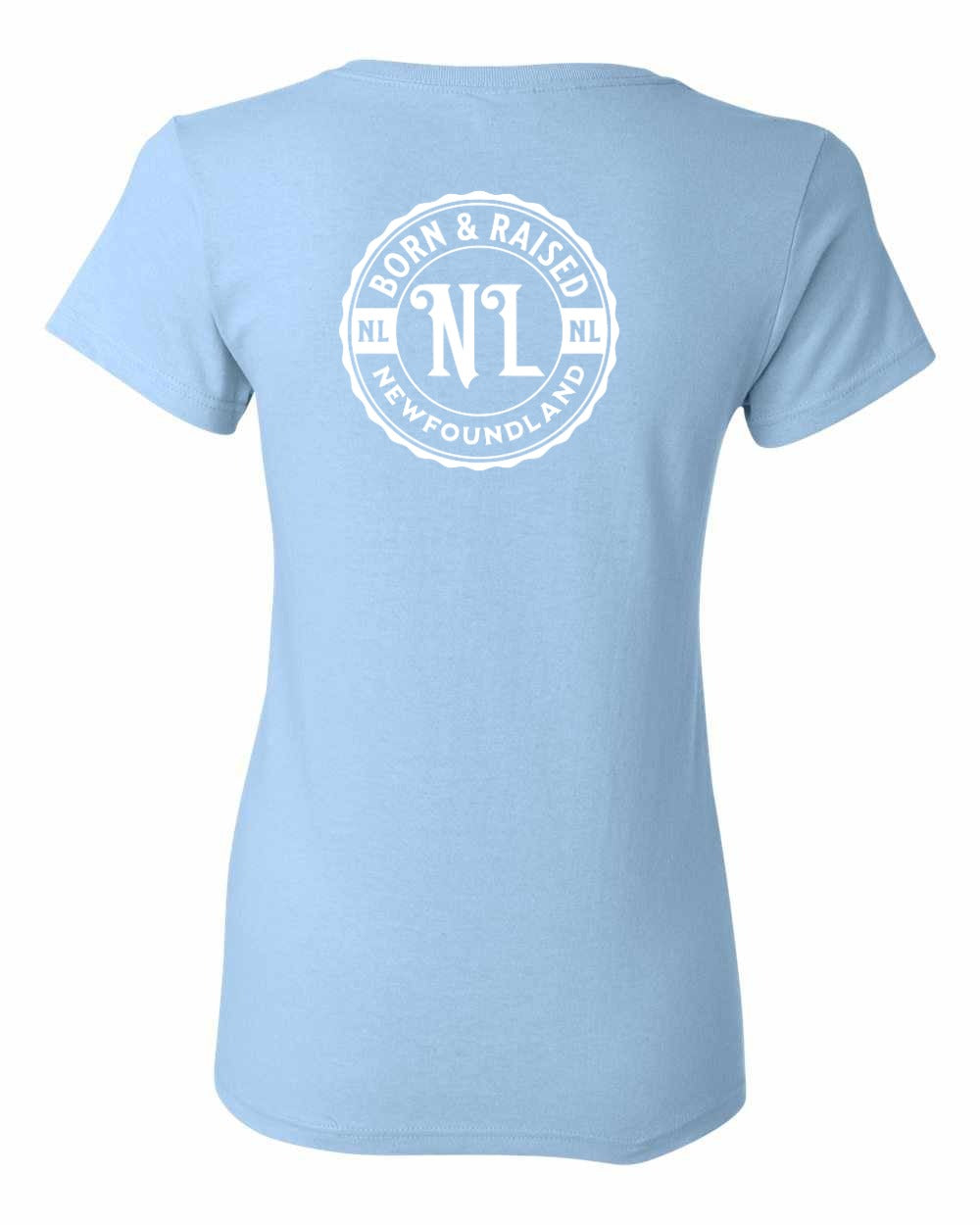 Born & Raised NFLD Left Chest and Back Women's Tee