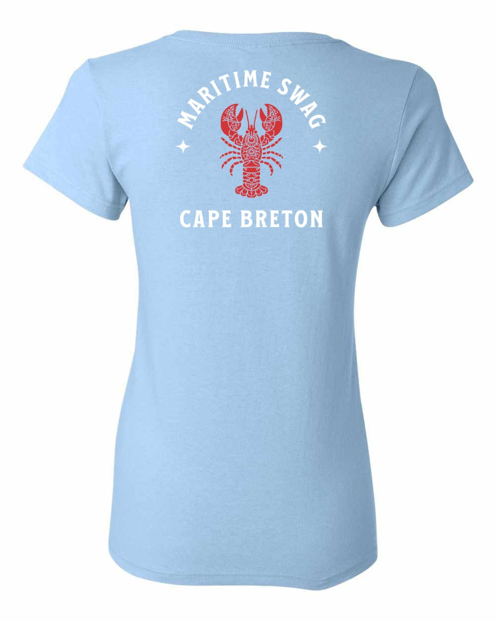 Maritime Swag Cape Breton Mandala Red Lobster Left Chest and Back Women's Tee