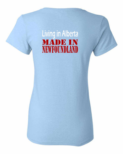 Living Alberta Made in Newfoundland Left Chest and Back Women's Tee