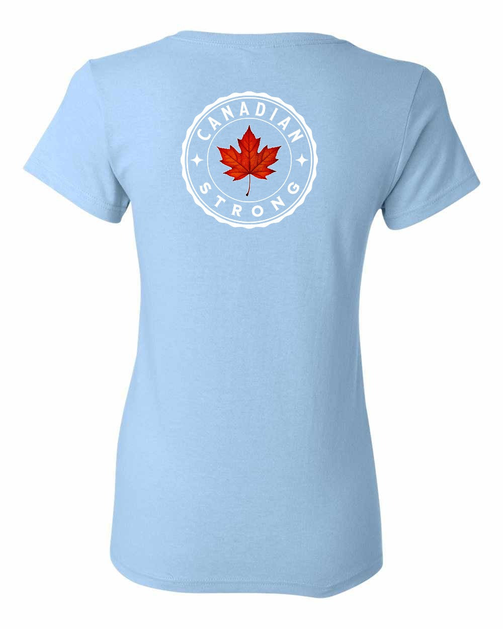 Canadian Strong Leaf Left Chest and Back Women's Tee - Gildan Canada (sewn Internationally)