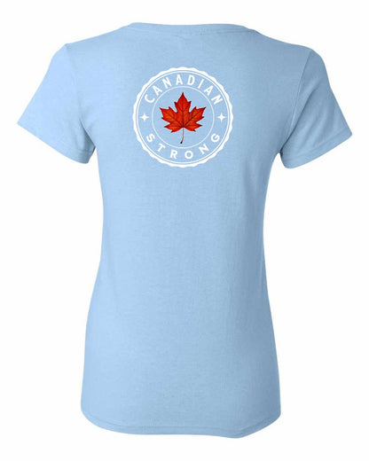 Canadian Strong Leaf Left Chest and Back Women's Tee