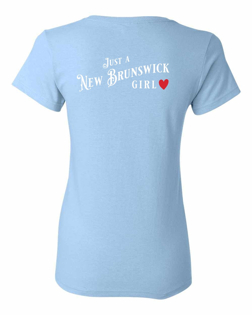 Just a NB Girl Red Left Chest and Back Women's Tee