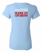 Living in Custom Made in CB Left Chest and Back Women's Tee