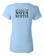Made In NS ( Tartan Lettering) Left Chest and Back Women's Tee