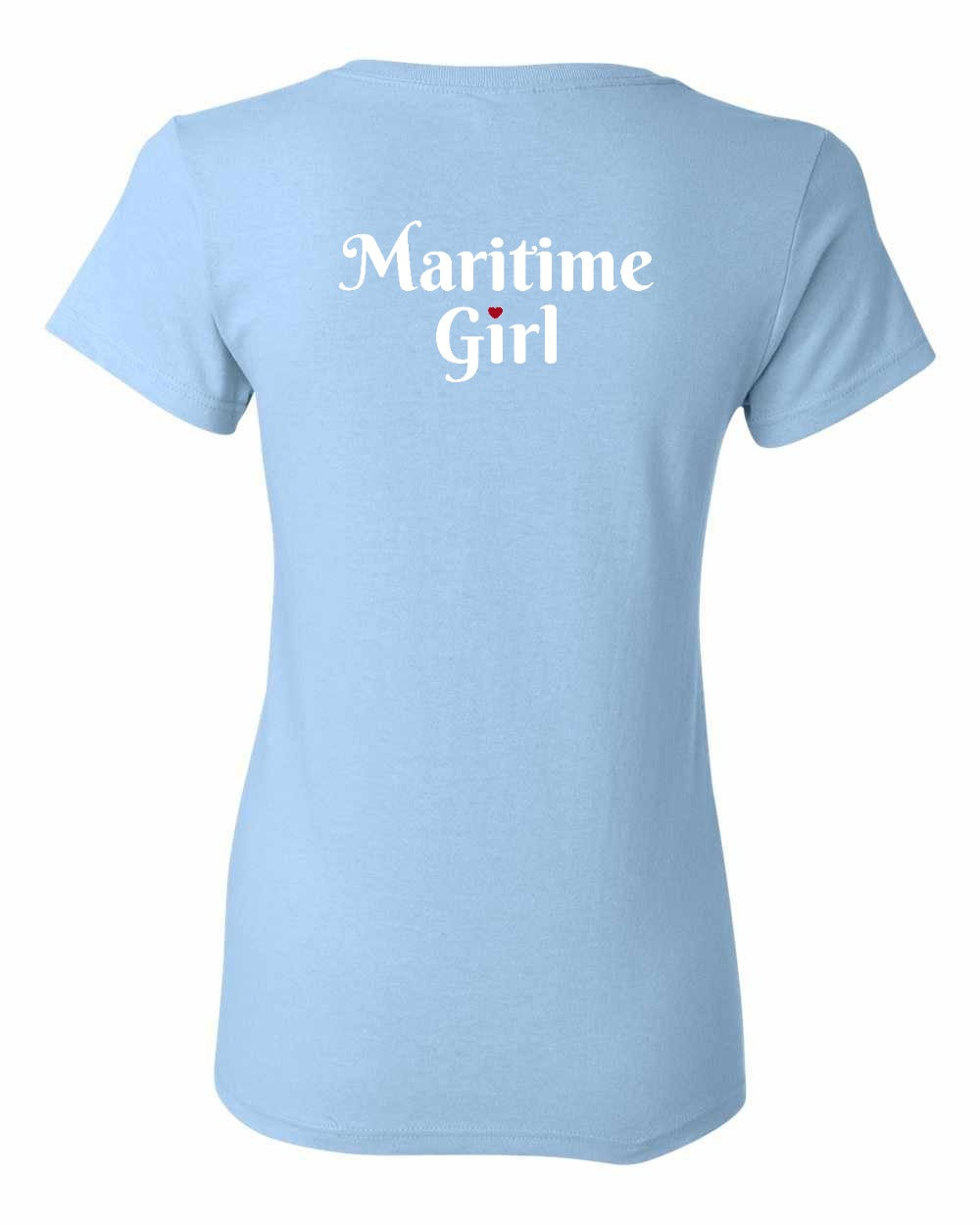 Maritime Girl Heart Dot Left Chest & Back Women's Tee
