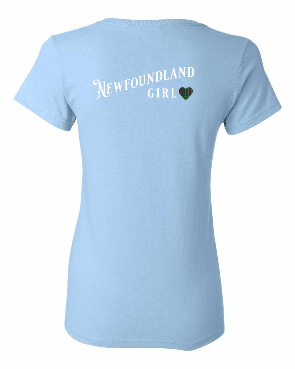 Newfoundland Girl Tartan Left Chest and Back Women's Tee