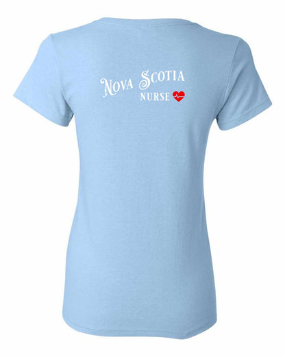 Nova Scotia Nurse Left Chest and Back womens-tee