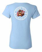 Proud to be Canadian Beaver Left Chest and Back Women's Tee - Gildan Canada (sewn Internationally)