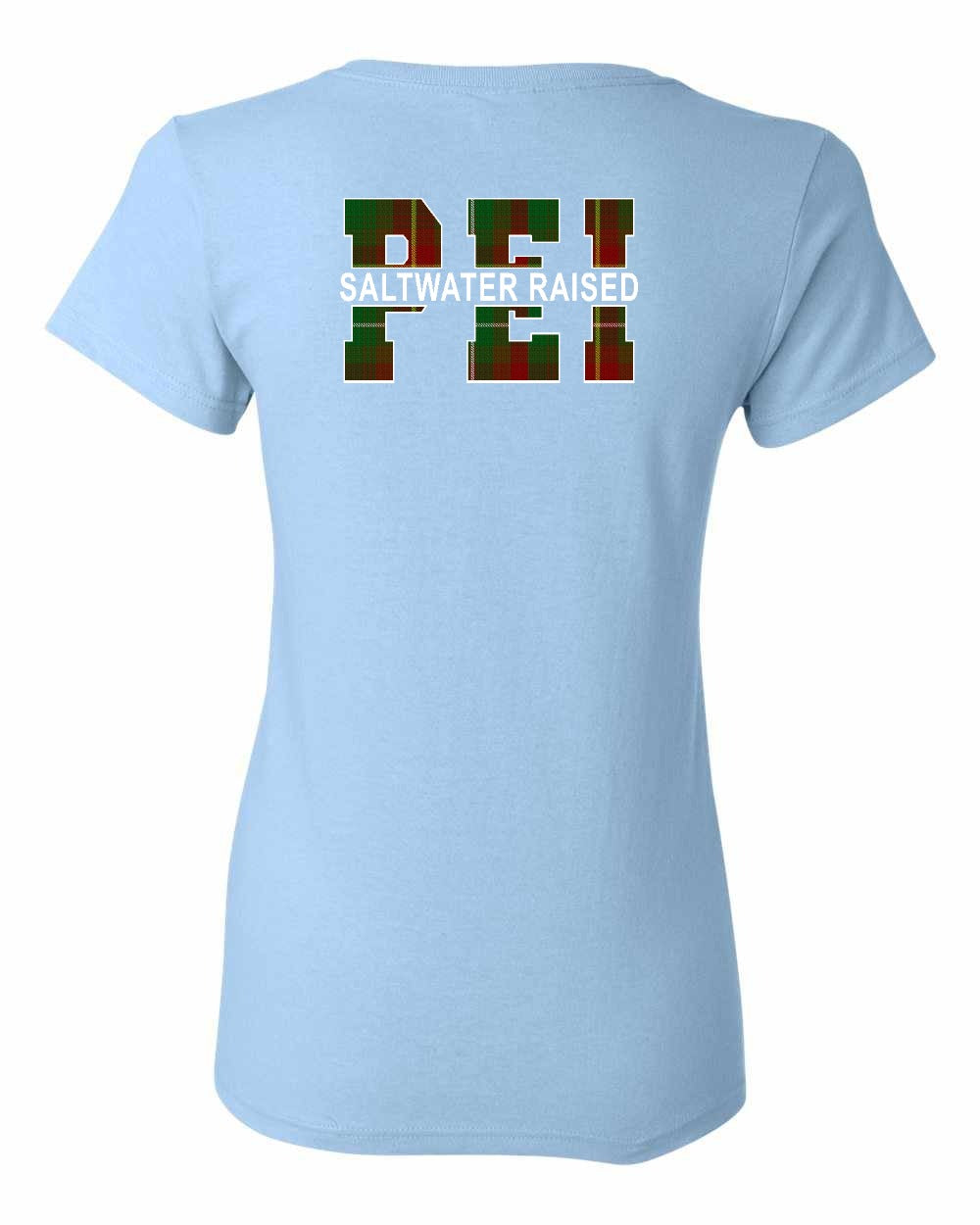 Prince Edward Island Saltwater Raised Left Chest and Back Women's Tee